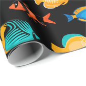 種々のカラフル熱帯魚パターン ラッピングペーパー (ロールコーナー)