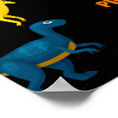 種々の恐竜カラフル類 ポスター (角)