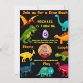 種々の恐竜カラフル類 招待状 (正面)