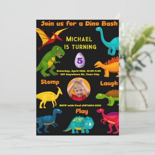 種々の恐竜カラフル類 招待状 (スタンド正面)