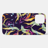 種々の植物、フローから成る継ぎ目のない模様 Case-Mate iPhoneケース (裏面 (横))