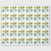 種々の熱帯の花葉の ラッピングペーパー (フラット)