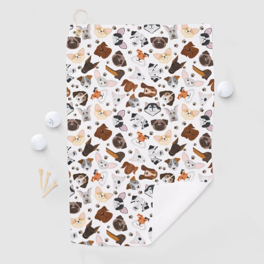 種々の犬が型を取る ゴルフタオル (インサイチュ)