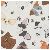 種々の犬が型を取る ファブリック (クローズアップ)