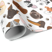 種々の犬が型を取る ラッピングペーパー (ロールコーナー)