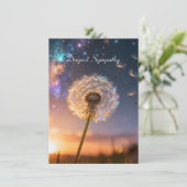 種とともに佇む一輪のタンポポ、哀悼の意  カード (スタンド正面)