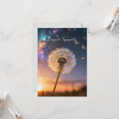 種とともに佇む一輪のタンポポ、哀悼の意  カード (正面/裏面インサイチュ)