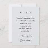 種とともに佇む一輪のタンポポ、哀悼の意  カード (裏面)