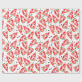 種とスイカトレンディー水色デザイン。 ラッピングペーパー (フラット)