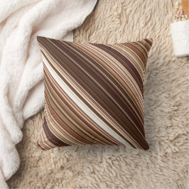 種とナッツ多くの茶色の色合ストライプい クッション