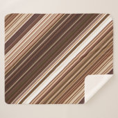 種とナッツ多くの茶色の色合ストライプい シェルパブランケット (正面(横))