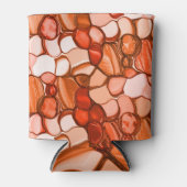 種のような丸い形、珊瑚色、赤 缶クーラー (正面)