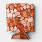 種のような丸い形、珊瑚色、赤 缶クーラー (裏面)