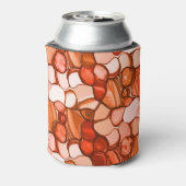 種のような丸い形、珊瑚色、赤 缶クーラー (缶裏面)