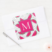 種の上にネオンスイカ模様 スクエアシール (封筒)