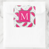 種の上にネオンスイカ模様 スクエアシール (バッグ)