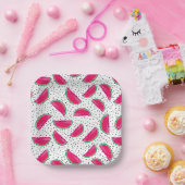 種の上にネオンスイカ模様 ペーパープレート (パーティー)