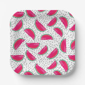 種の上にネオンスイカ模様 ペーパープレート (正面)