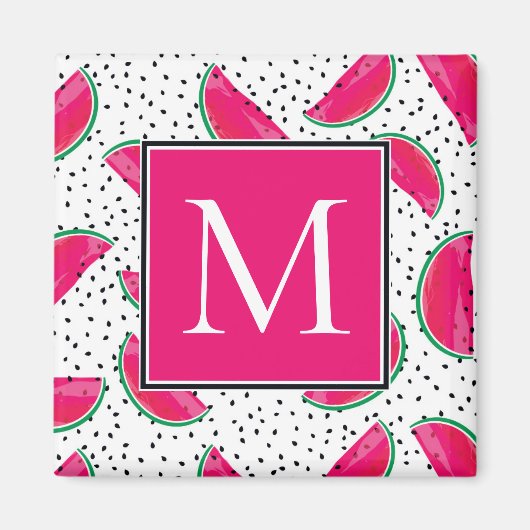 種の上にネオンスイカ模様 マグネット (正面)