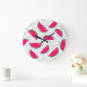 種の上にネオンスイカ模様 ラージ壁時計 (ホーム)