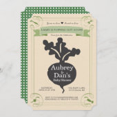 種の包みのベビーシャワーの招待状 招待状 (正面/裏面)