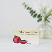 種の名刺が付いている赤いザクロのフルーツ 名刺 (スタンド正面)