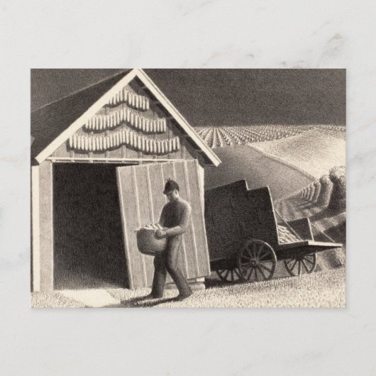 種の時期と収穫(グラントウッドによる) シーズンポストカード (正面)