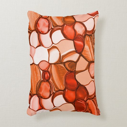 種や珊瑚色、赤などの丸いネベの形 アクセントクッション (正面(垂直))