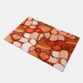 種や珊瑚色、赤などの丸いネベの形 ドアマット (アングル)