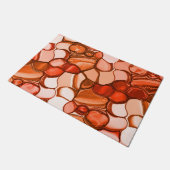 種や珊瑚色、赤などの丸いネベの形 ドアマット (アングル)