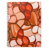 種や珊瑚色、赤などの丸いネベの形 ノートブック (正面)