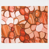 種や珊瑚色、赤などの丸いネベの形 フリースブランケット (正面(横))