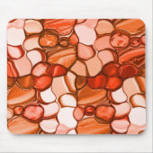 種や珊瑚色、赤などの丸いネベの形 マウスパッド (正面)