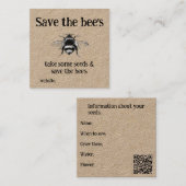 種や球根のカードの入れ救口 – ビーの スクエア名刺 (正面/裏面)