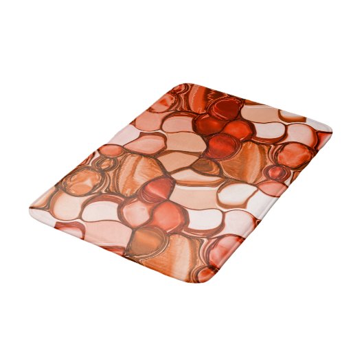 種や赤みを帯びた珊瑚色のような丸いニベの形 バスマット (アングル)