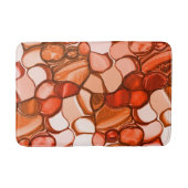 種や赤みを帯びた珊瑚色のような丸いニベの形 バスマット (正面)
