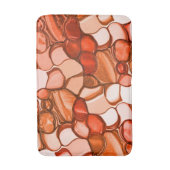 種や赤みを帯びた珊瑚色のような丸いニベの形 バスマット (正面縦)