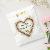 種をまく愛の種の好意バッグ自然 – 水色ハート フェイバーバッグ (封をした状態)