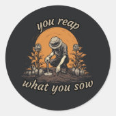 種をまく種を刈り取る、植物愛好家、植物学 ラウンドシール (正面)