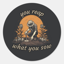 種をまく種を刈り取る、植物愛好家、植物学 ラウンドシール