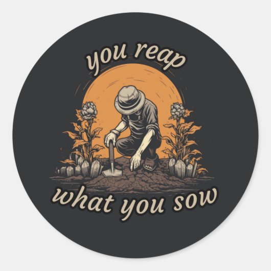 種をまく種を刈り取る、植物愛好家、植物学 ラウンドシール (正面)