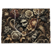 種をまく – ゴシック様式の花柄 ラージペーパーバッグ (正面)