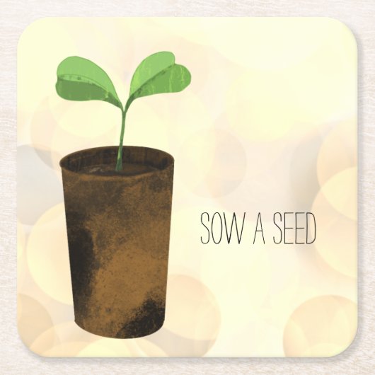 種をまく スクエアペーパーコースター (正面)