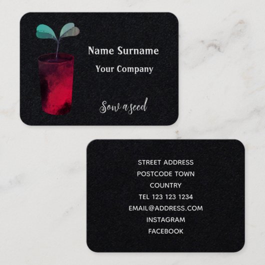 種をまく 名刺 (正面/裏面)