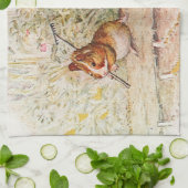 種を植える庭のモルモット キッチンタオル (折り畳み)