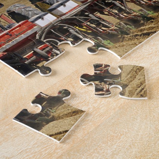 種トウモロコシプランターを引っ張るトラクター ジグソーパズル (側面)