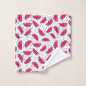 種パターンのネオンスイカ バスタオルセット (ウォッシュタオル)