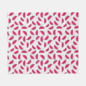 種パターンのネオンスイカ フリースブランケット (正面(横))