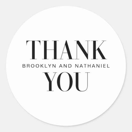 種モダンはっきりした結婚類お礼 ラウンドシール (正面)