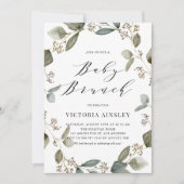 種付きユーカリのリース　ベイビーシャワーブランunch 招待状 (正面)